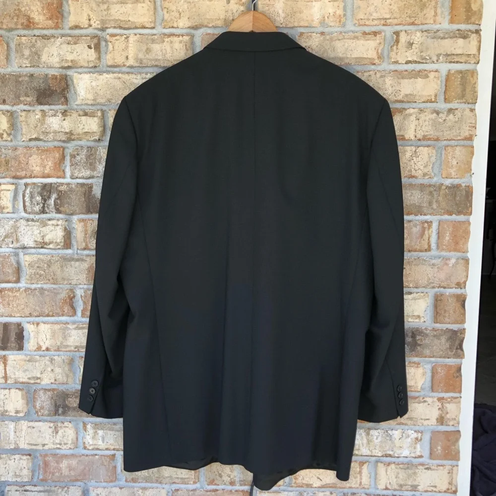 Traveler by Lacrosse Wool Lycra Wrinkle Resistance‎ Black Jacket Blazer 52 XL